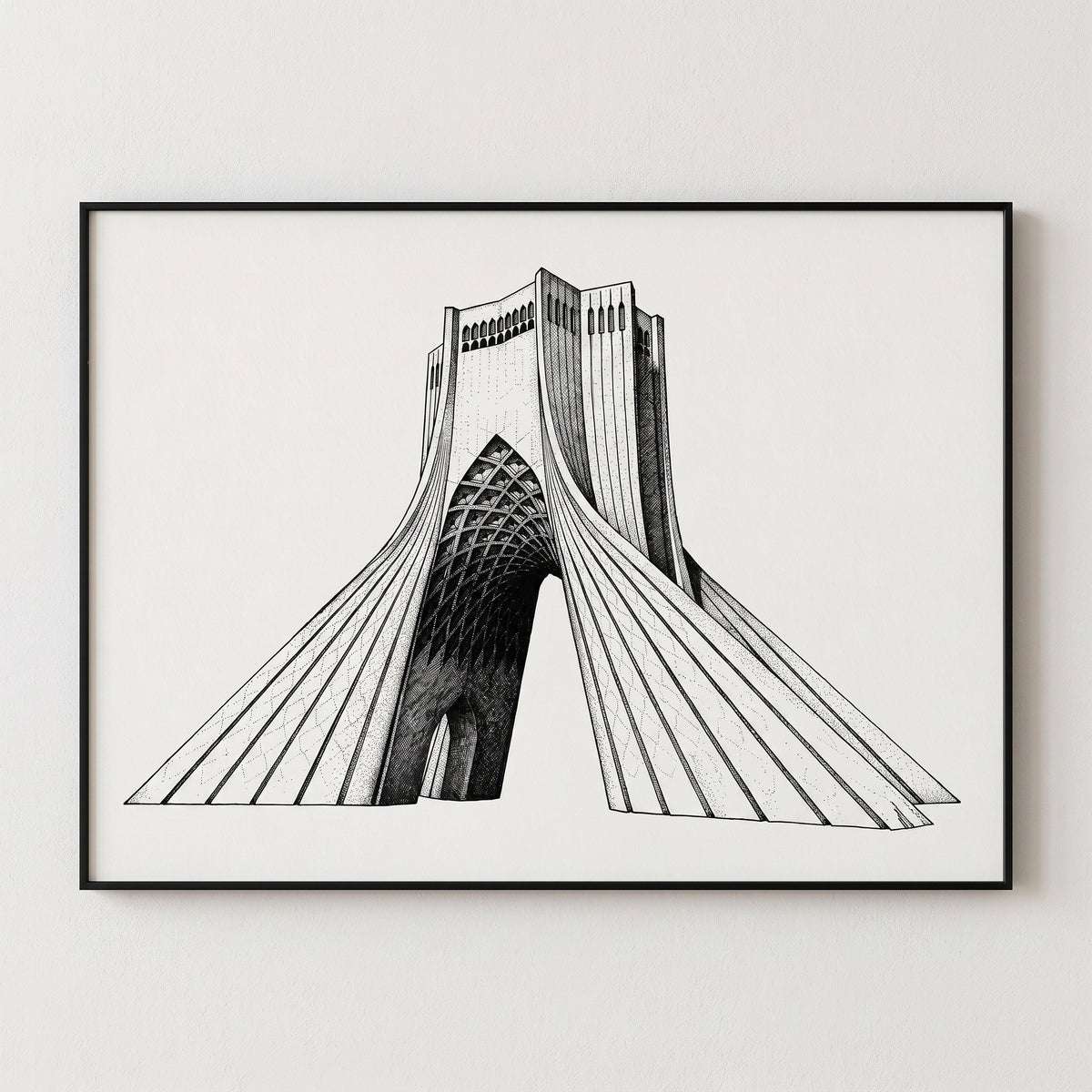 Azadi Tower in Ink