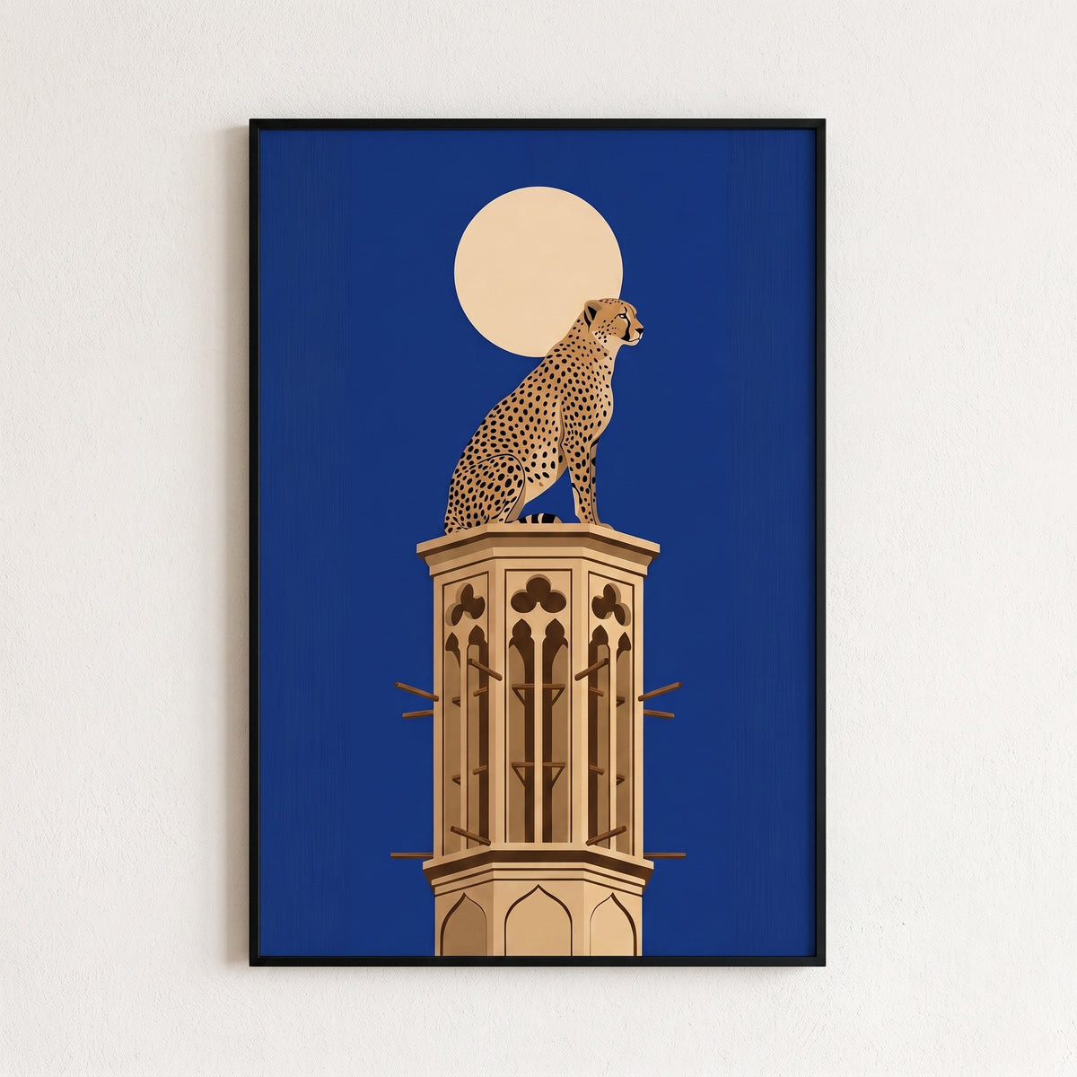 Asiatic Cheetah on a Yazd Windcatcher
