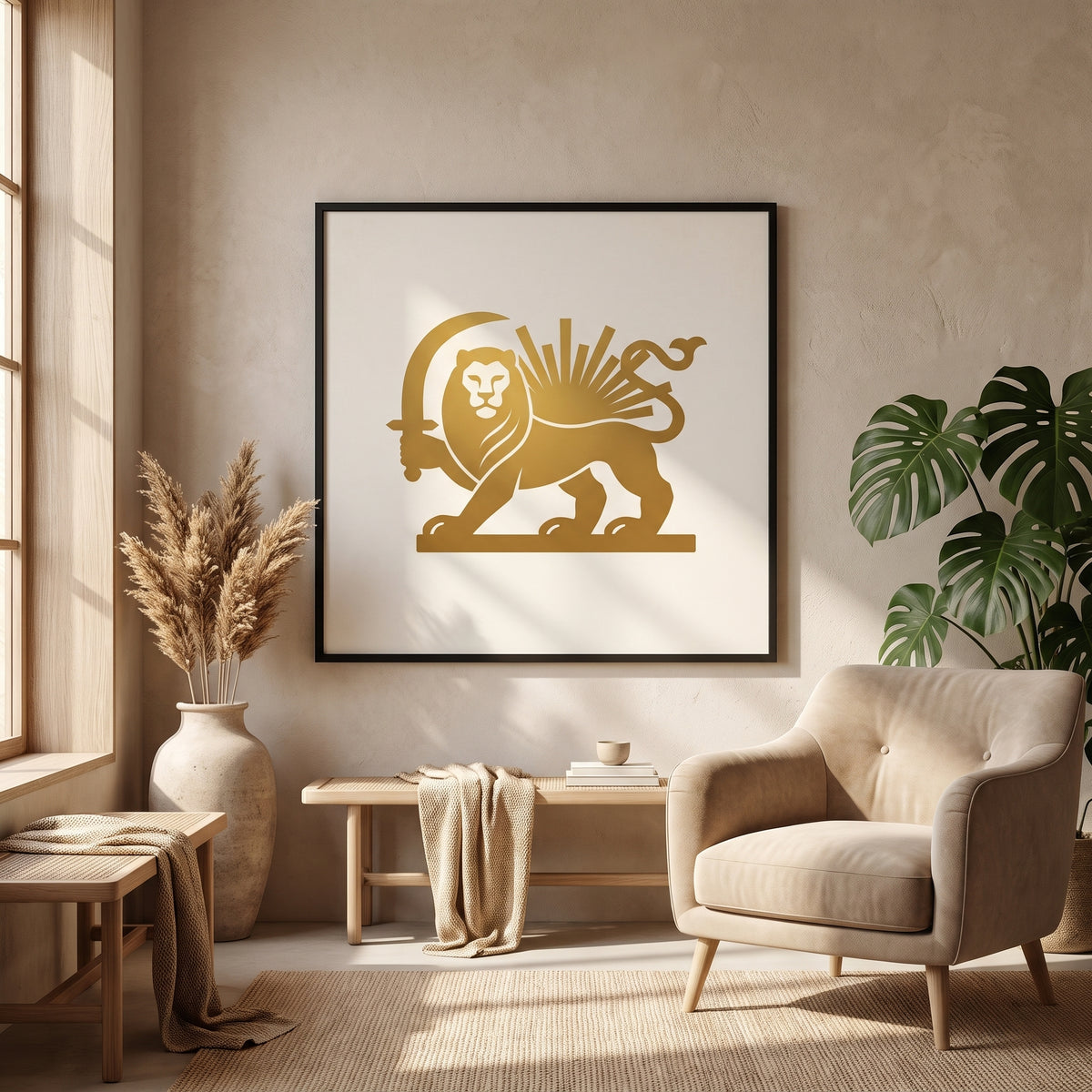 Lion and Sun in Gold