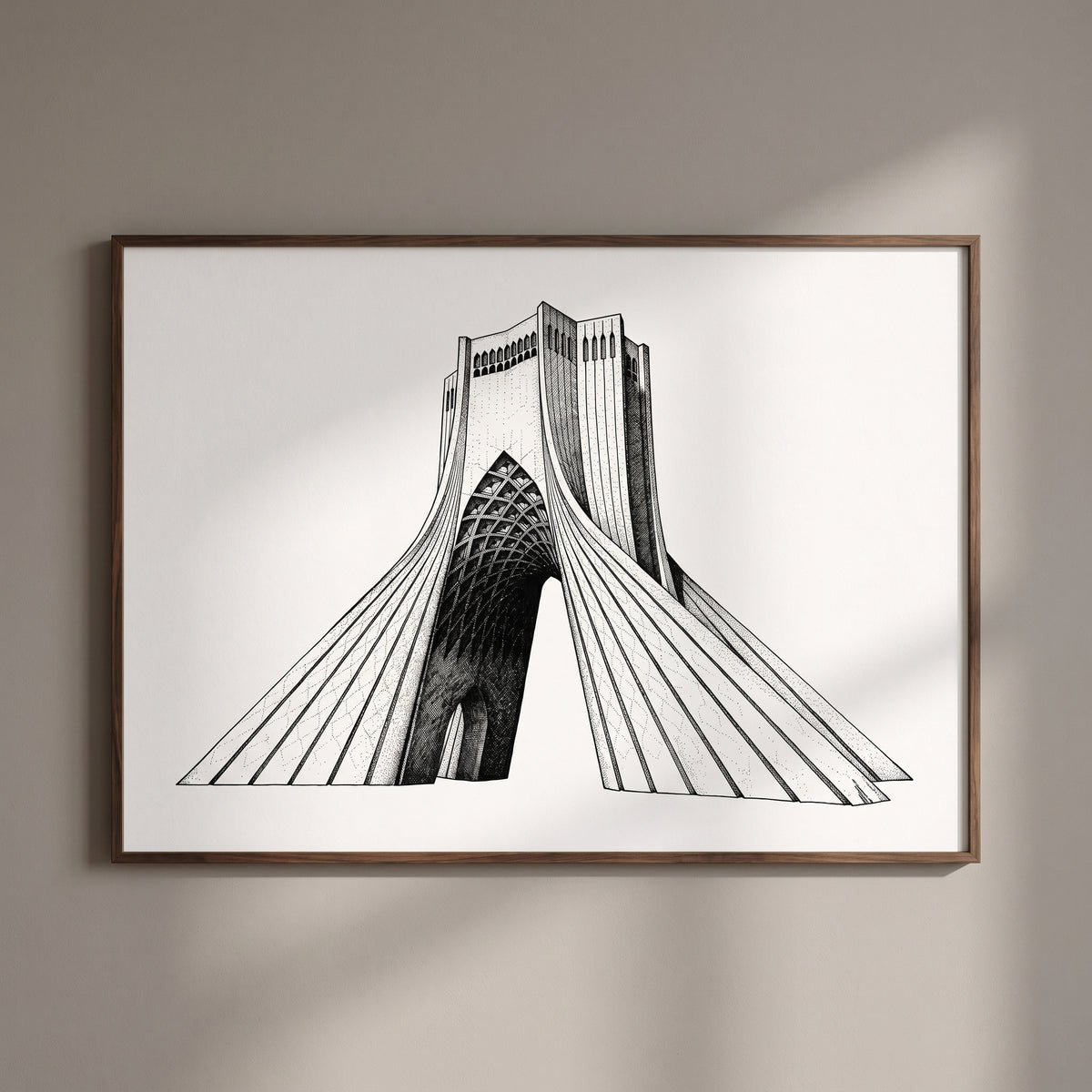 Azadi Tower in Ink