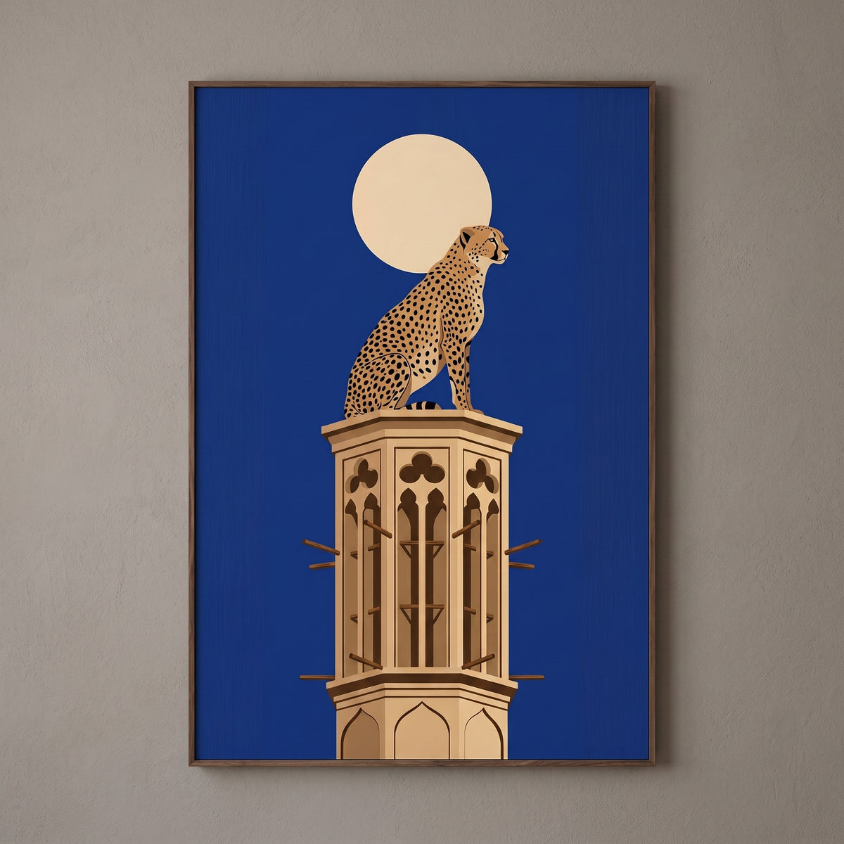 Asiatic Cheetah on a Yazd Windcatcher