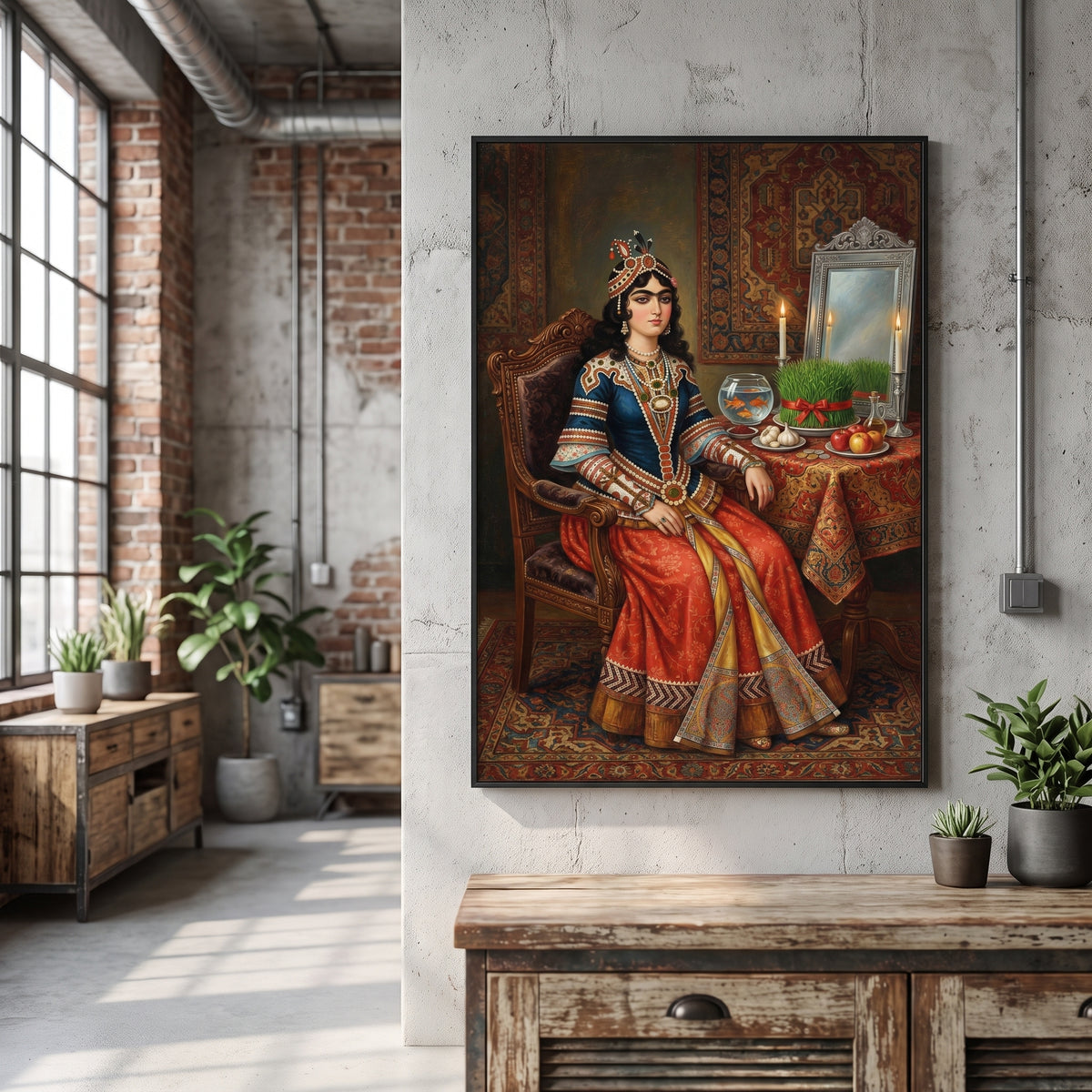 Qajar Lady at the Haft-Sin