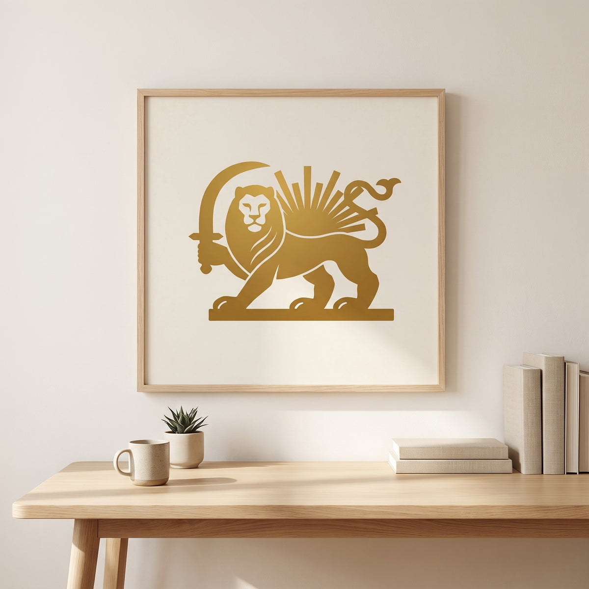 Lion and Sun in Gold