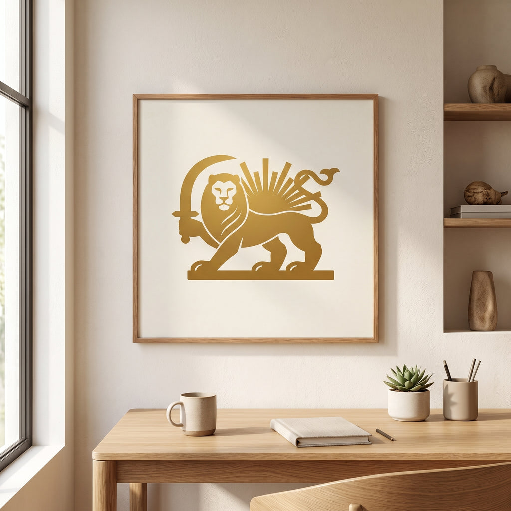 Lion and Sun in Gold
