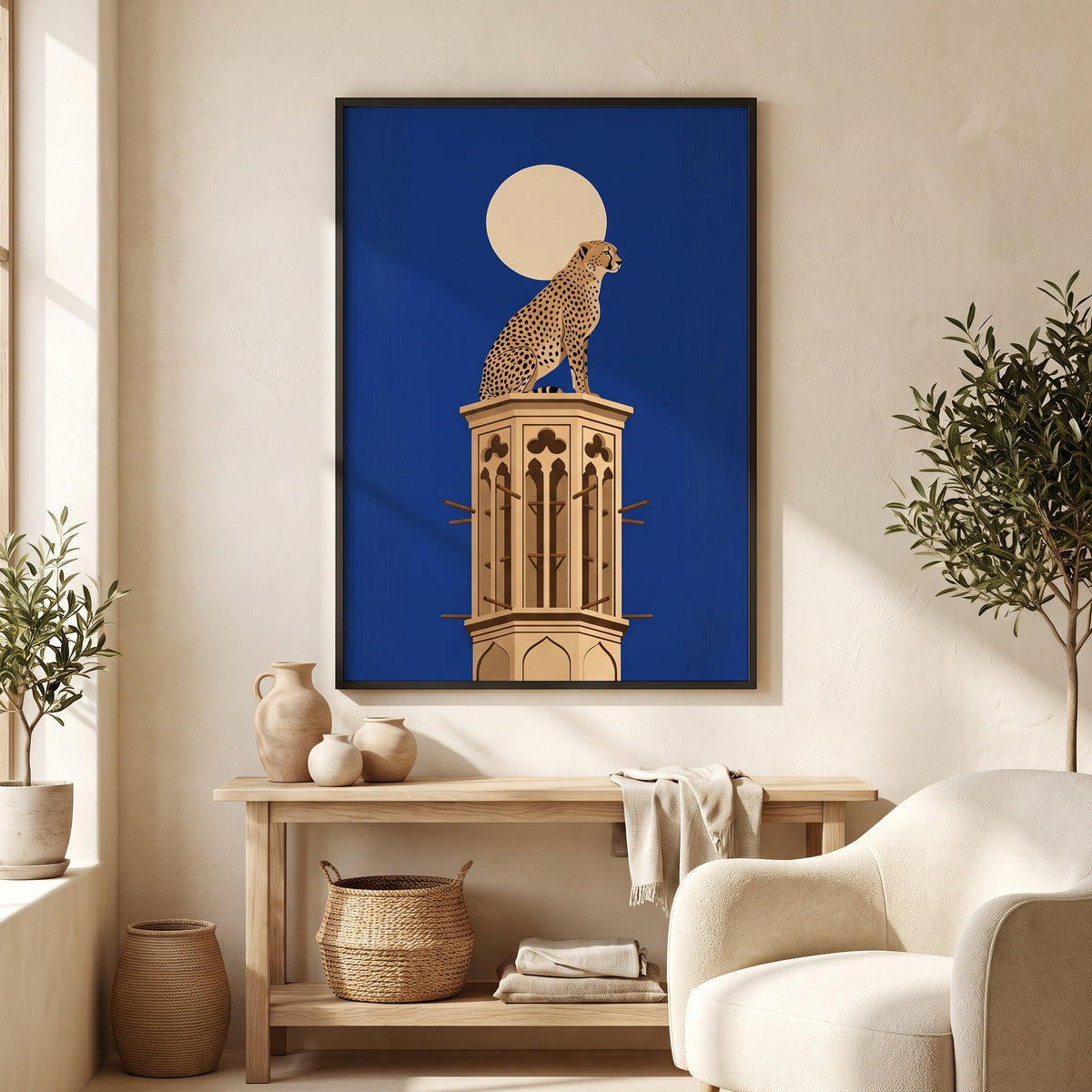 Asiatic Cheetah on a Yazd Windcatcher