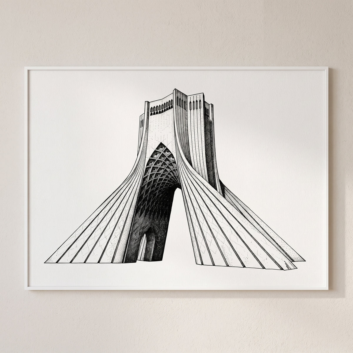 Azadi Tower in Ink