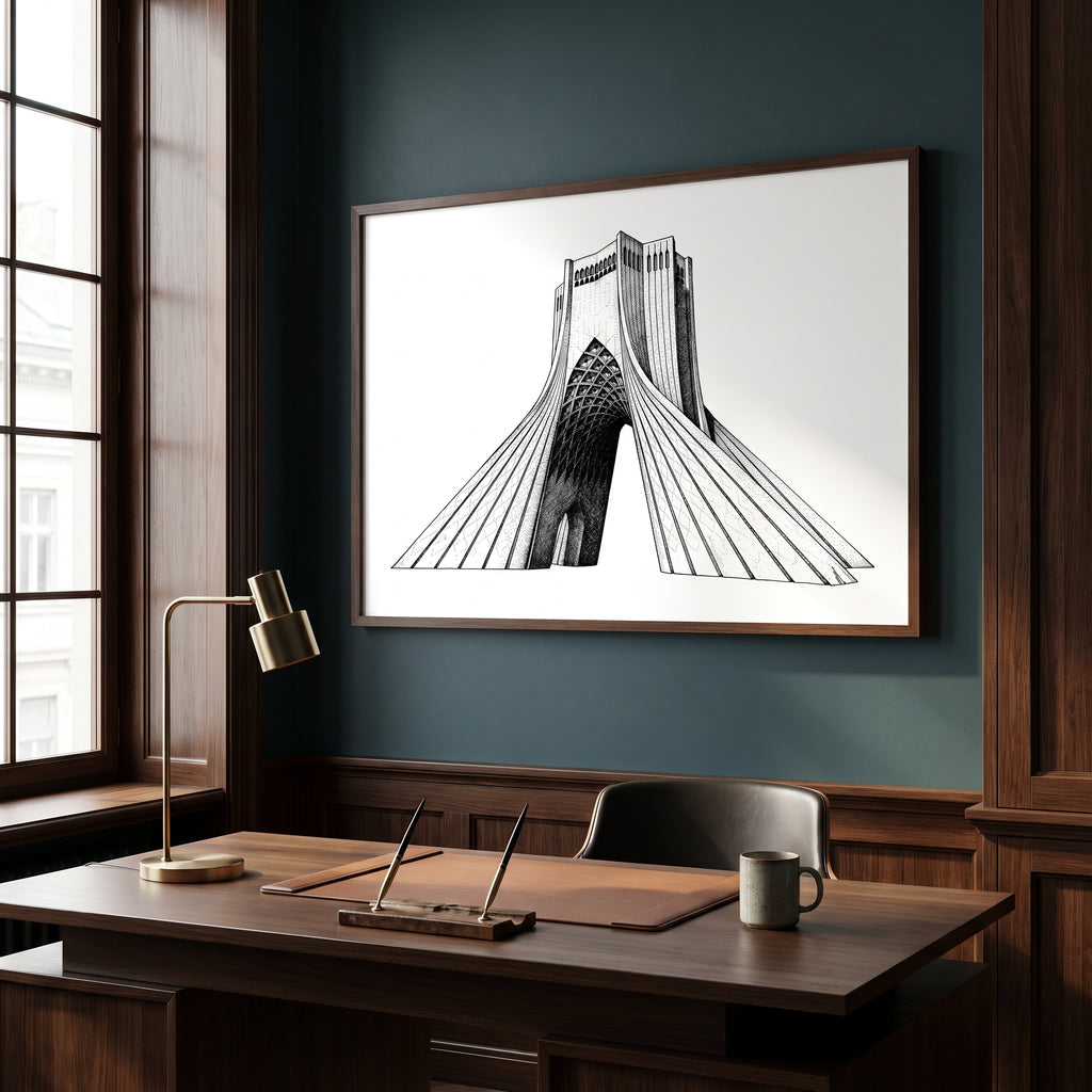 Azadi Tower in Ink