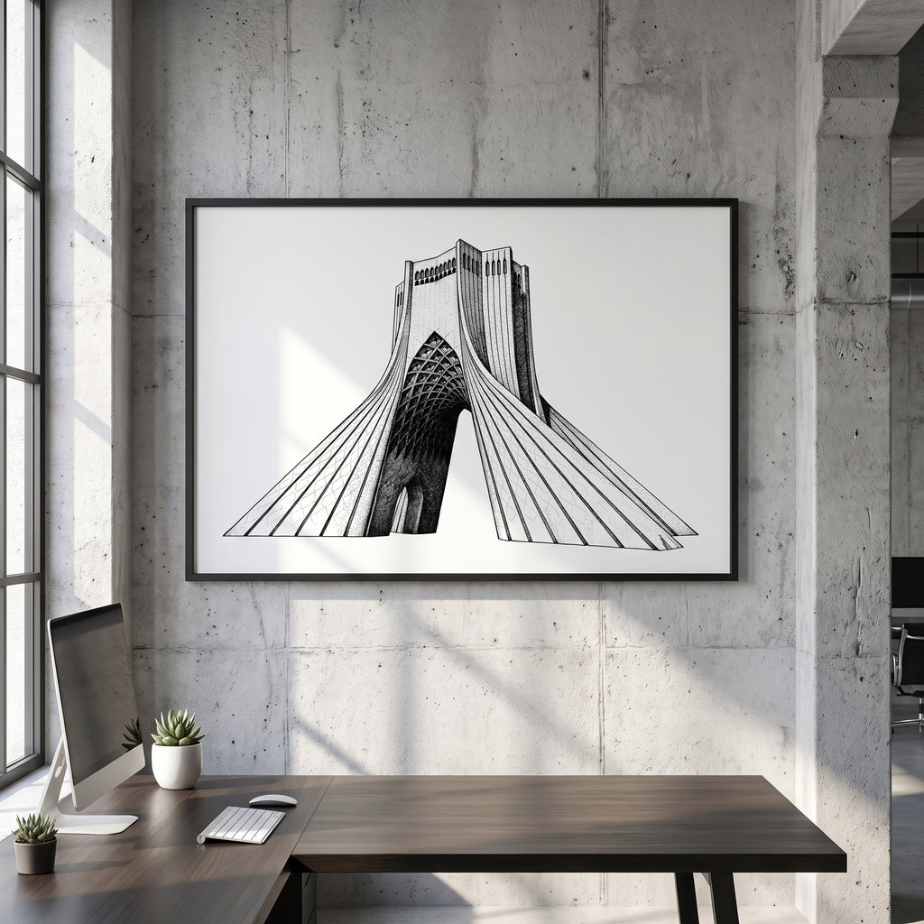 Azadi Tower in Ink