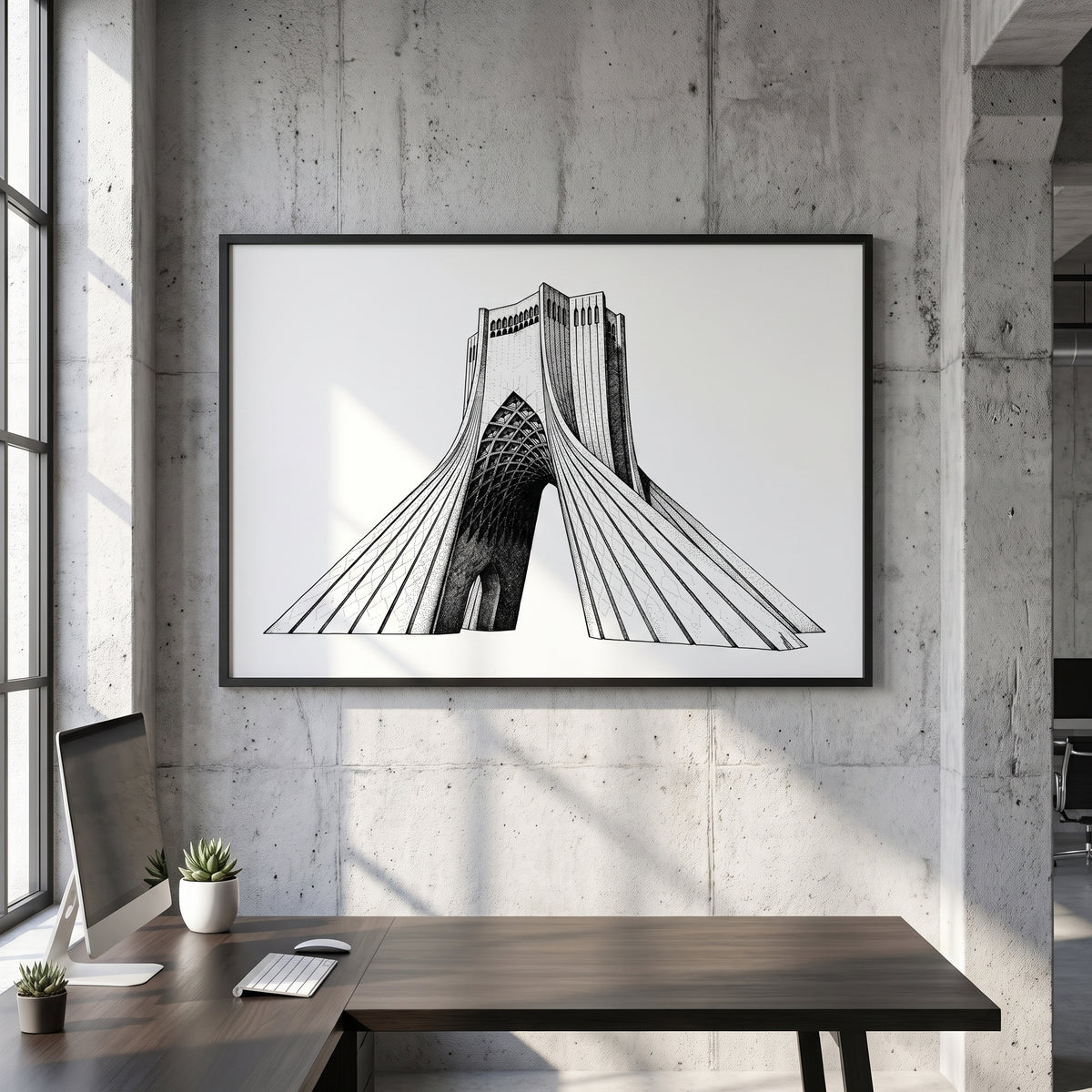 Azadi Tower in Ink