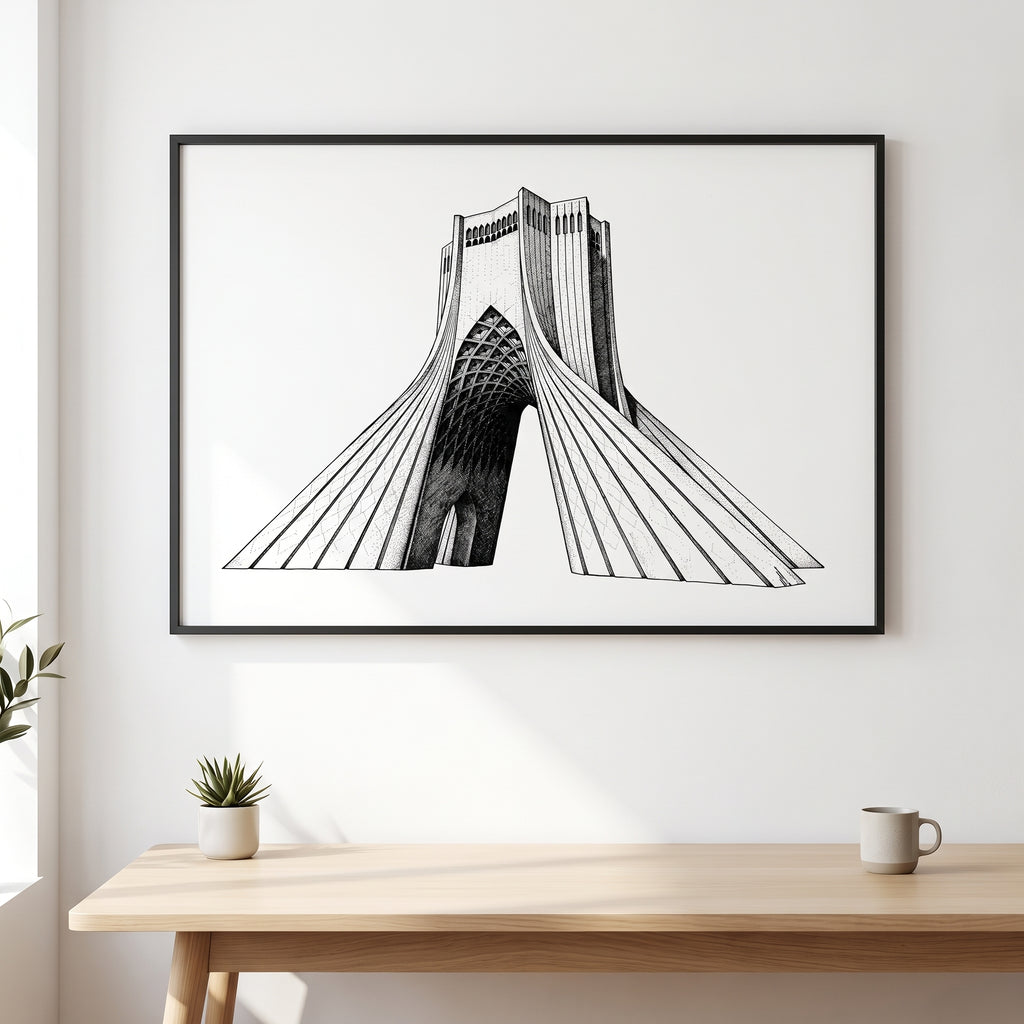 Azadi Tower in Ink