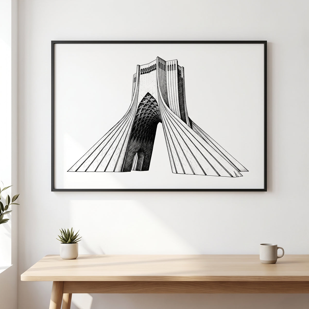 Azadi Tower in Ink