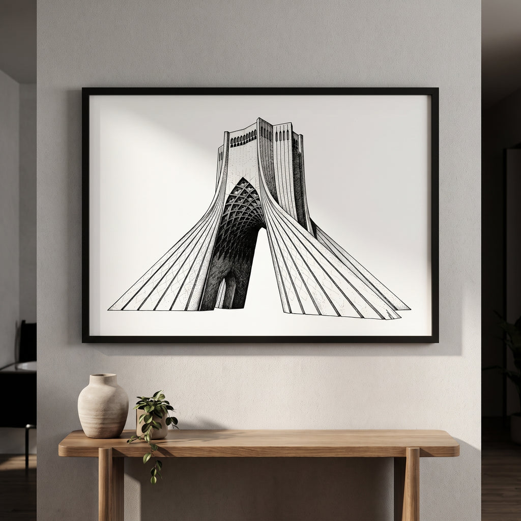 Azadi Tower in Ink