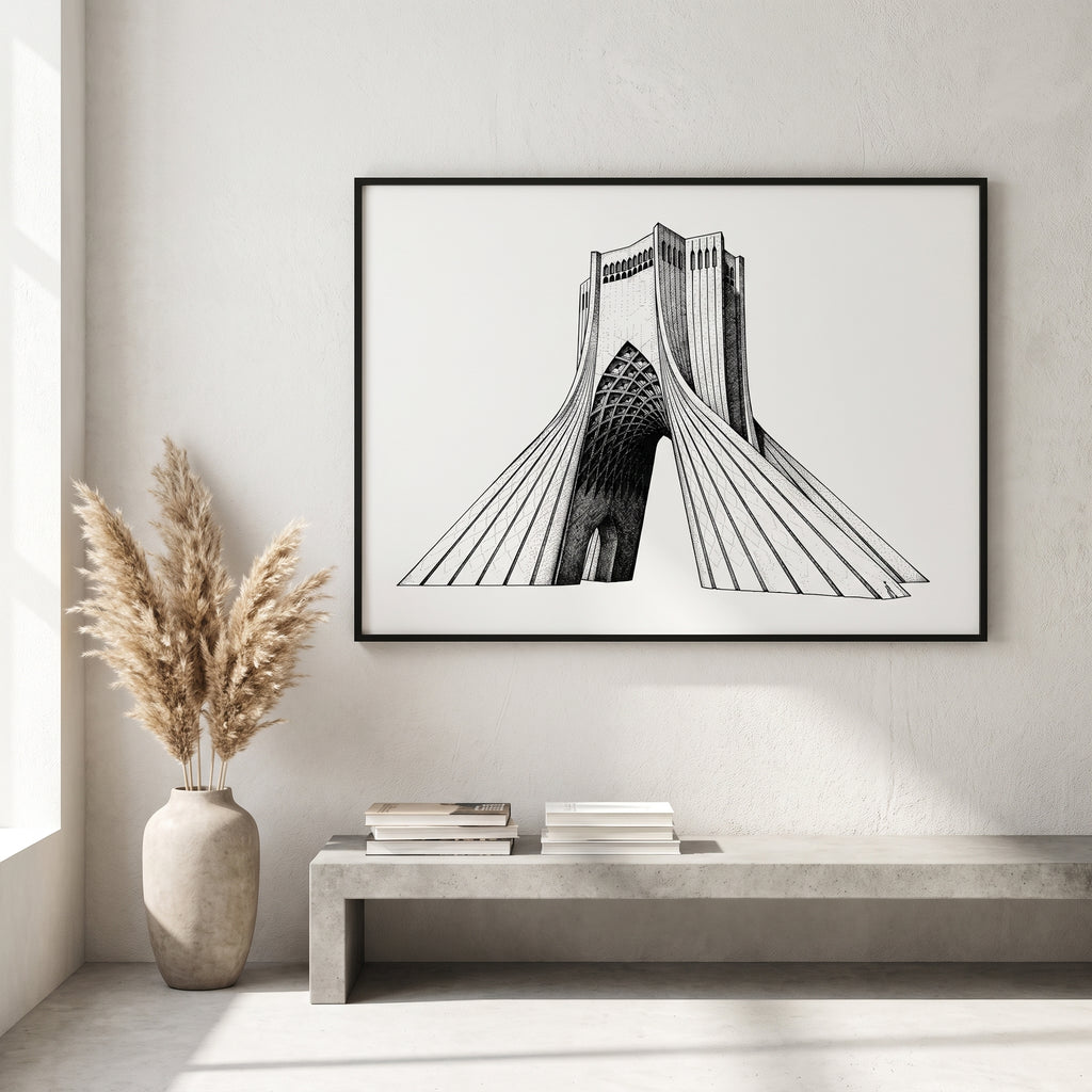 Azadi Tower in Ink