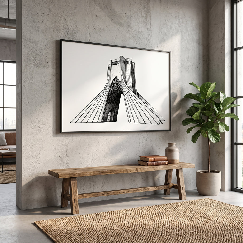 Azadi Tower in Ink