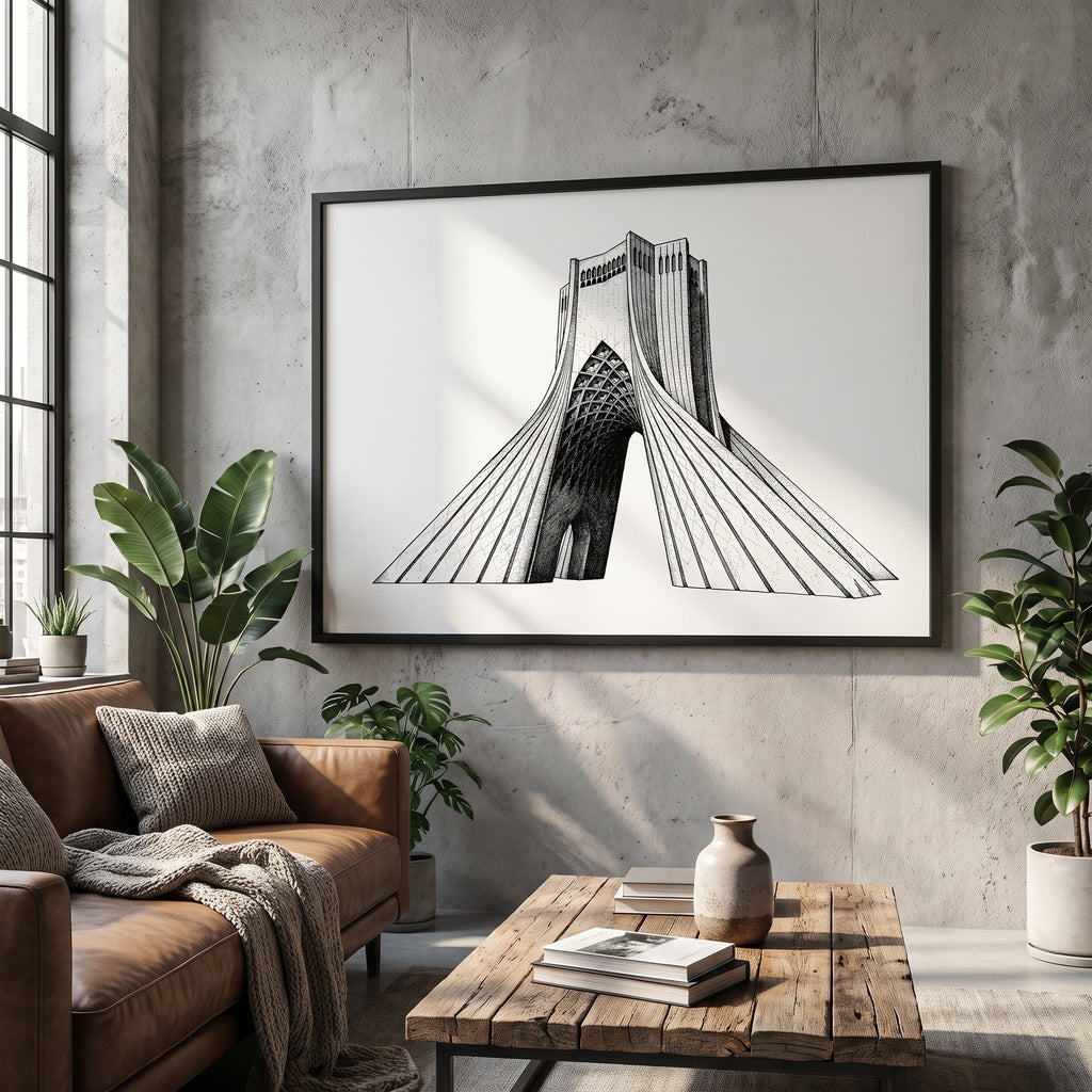 Azadi Tower in Ink