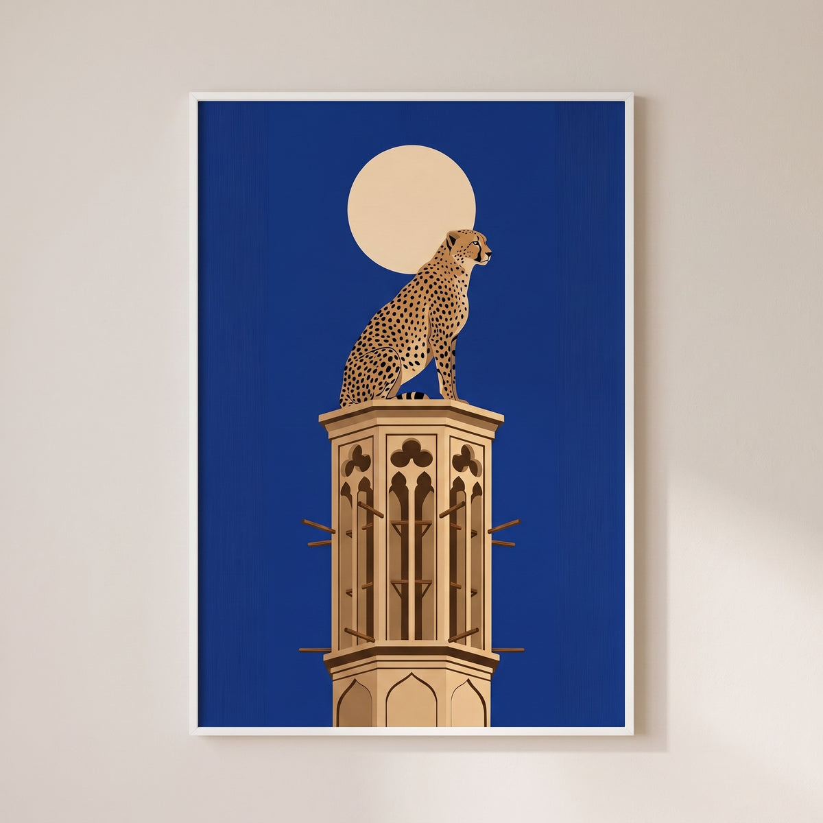 Asiatic Cheetah on a Yazd Windcatcher