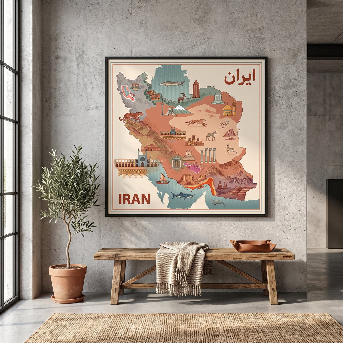Illustrated Map of Iran