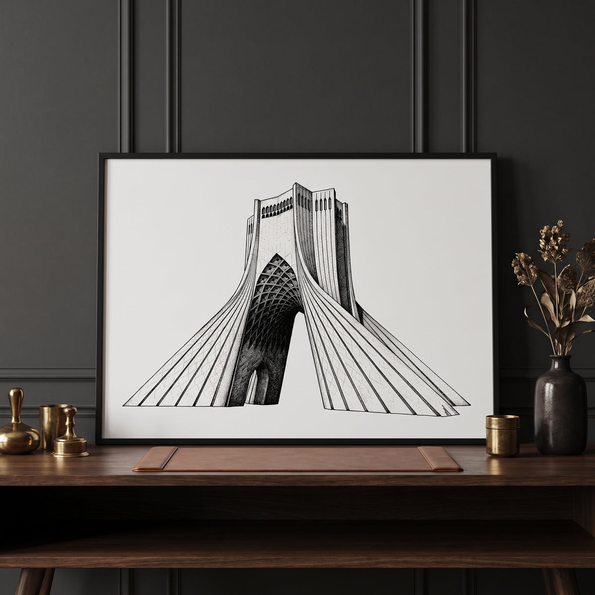 Azadi Tower in Ink