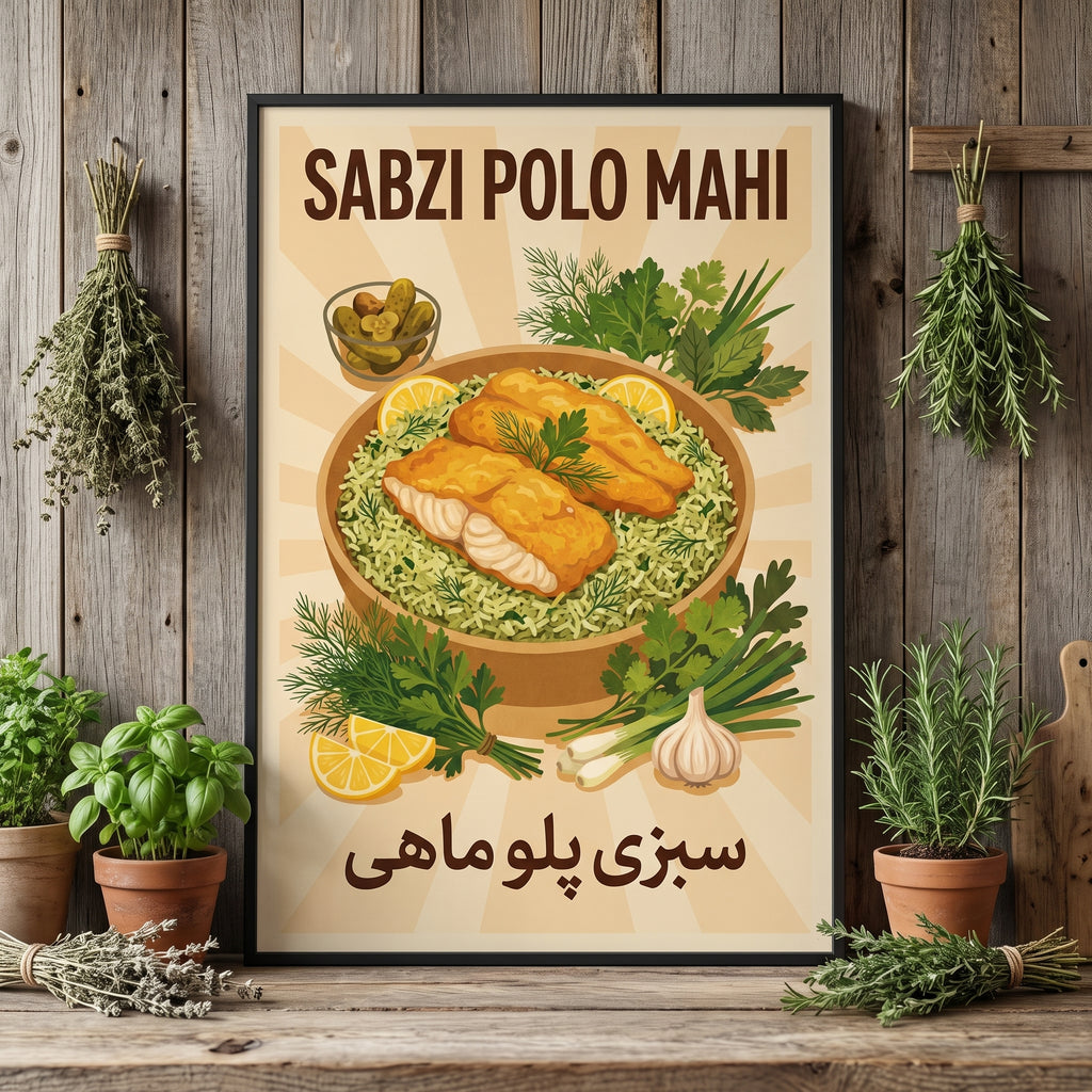 A Plate of Sabzi Polo Mahi