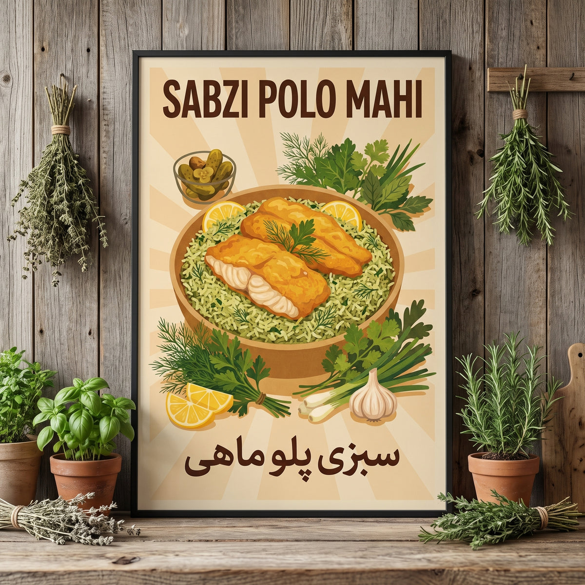 A Plate of Sabzi Polo Mahi