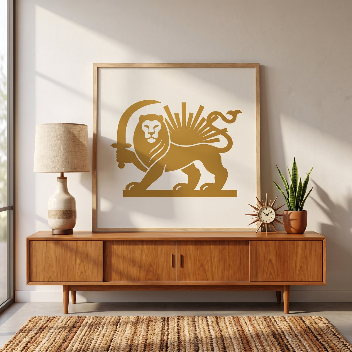 Lion and Sun in Gold