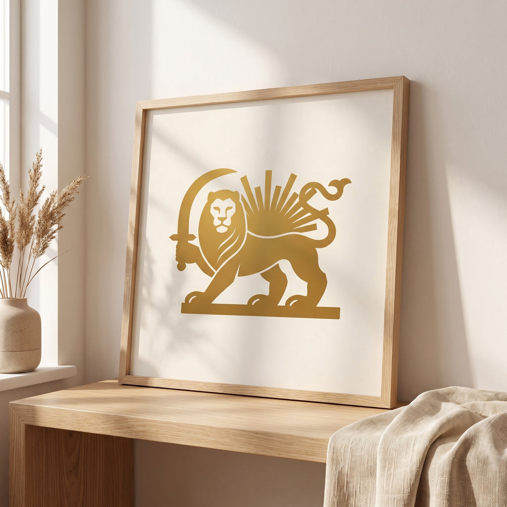 Lion and Sun in Gold