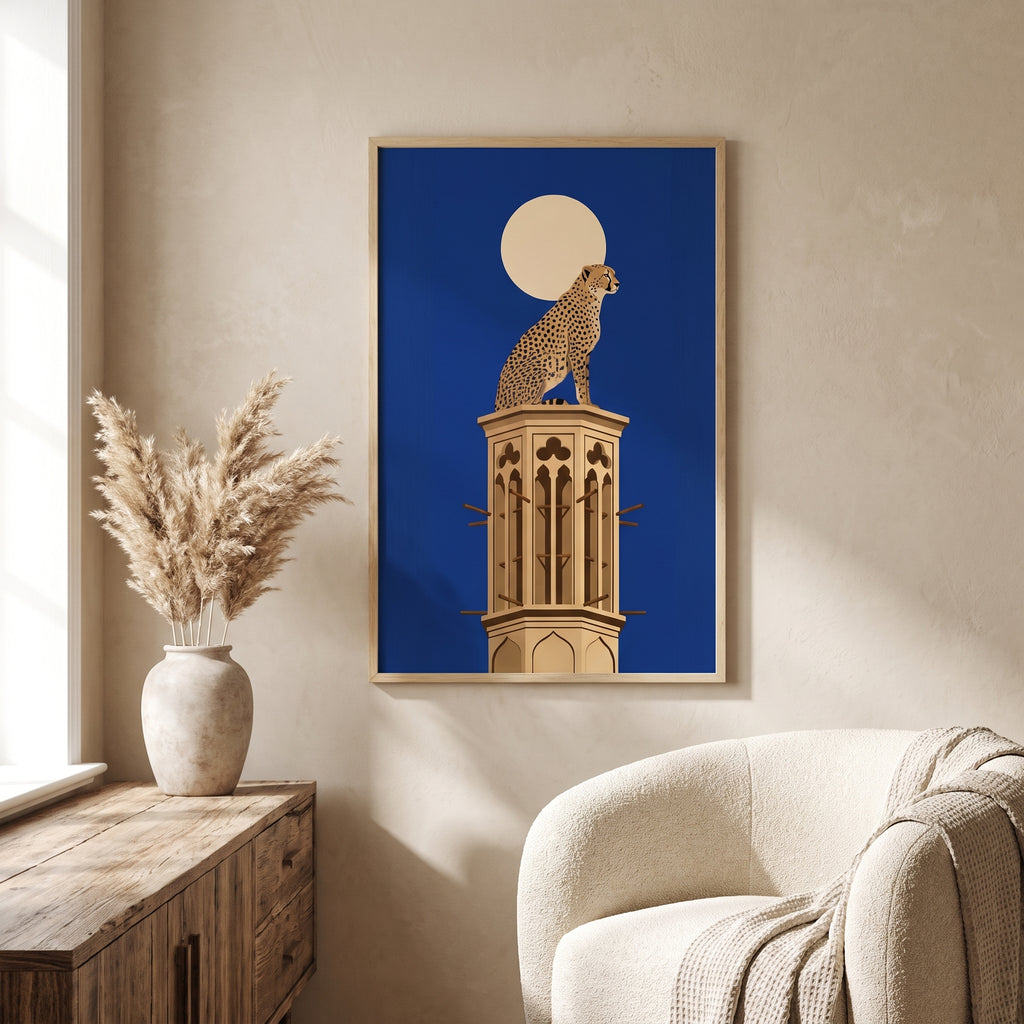 Asiatic Cheetah on a Yazd Windcatcher