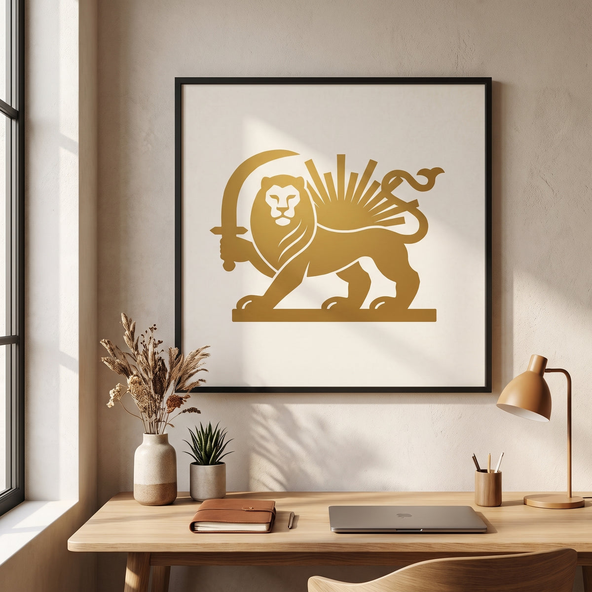 Lion and Sun in Gold