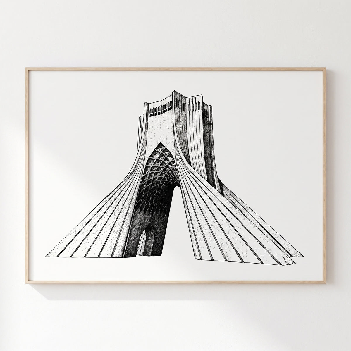 Azadi Tower in Ink