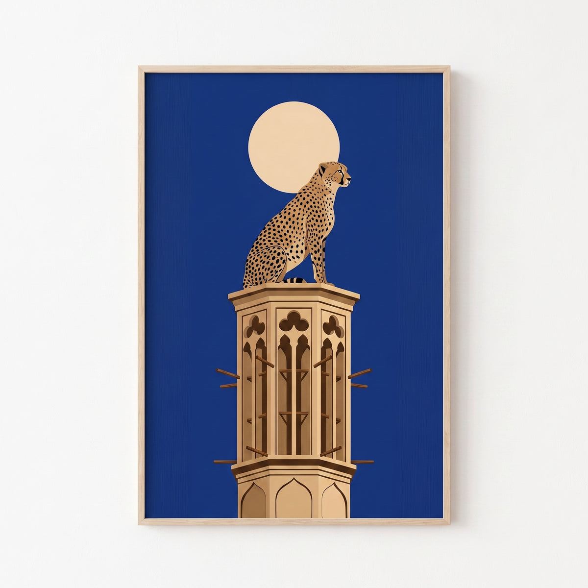 Asiatic Cheetah on a Yazd Windcatcher