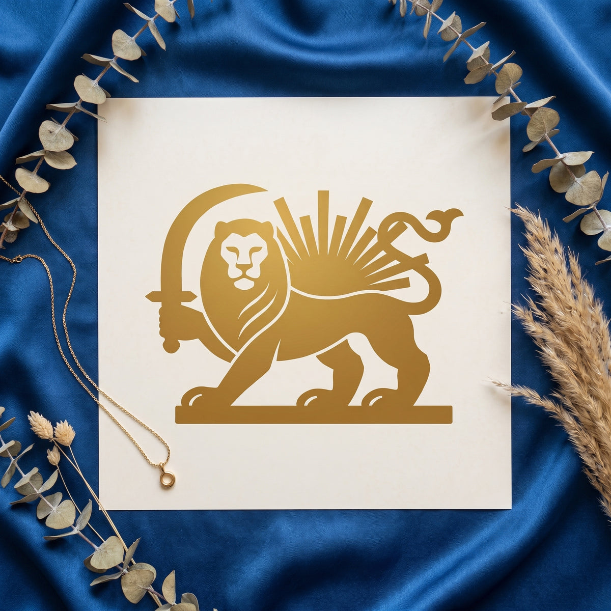 Lion and Sun in Gold