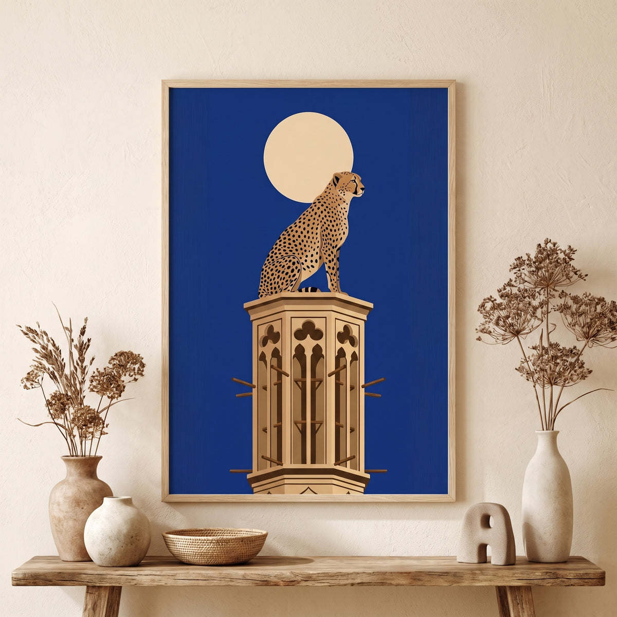 Asiatic Cheetah on a Yazd Windcatcher