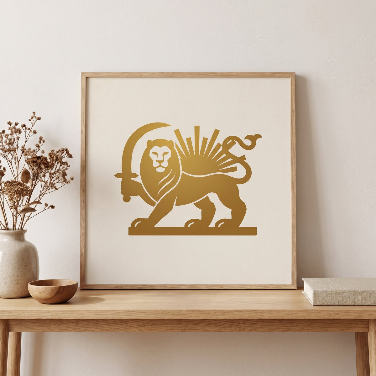 Lion and Sun in Gold