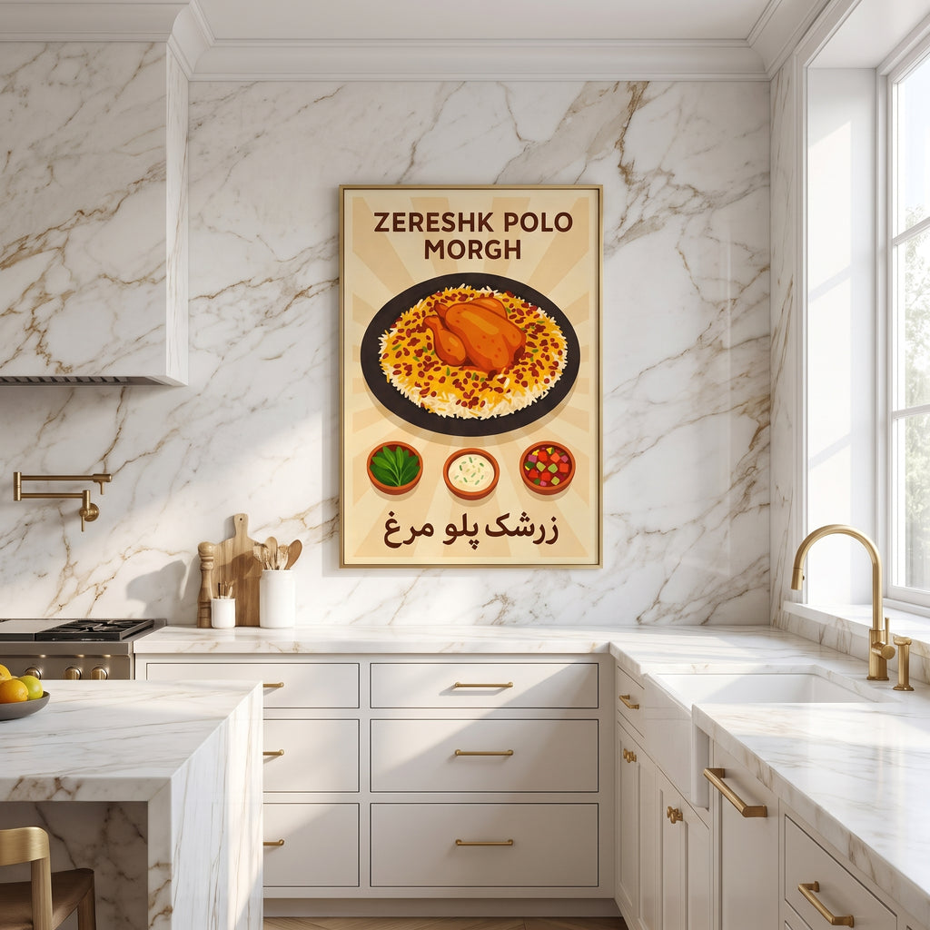 A Platter of Zereshk Polo Morgh