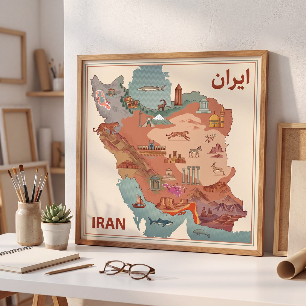 Illustrated Map of Iran