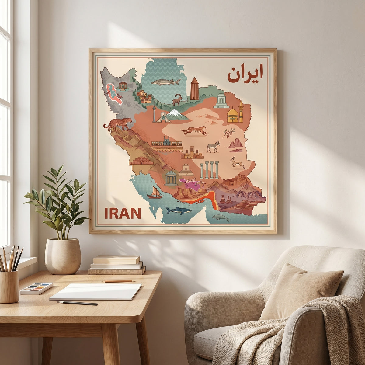 Illustrated Map of Iran