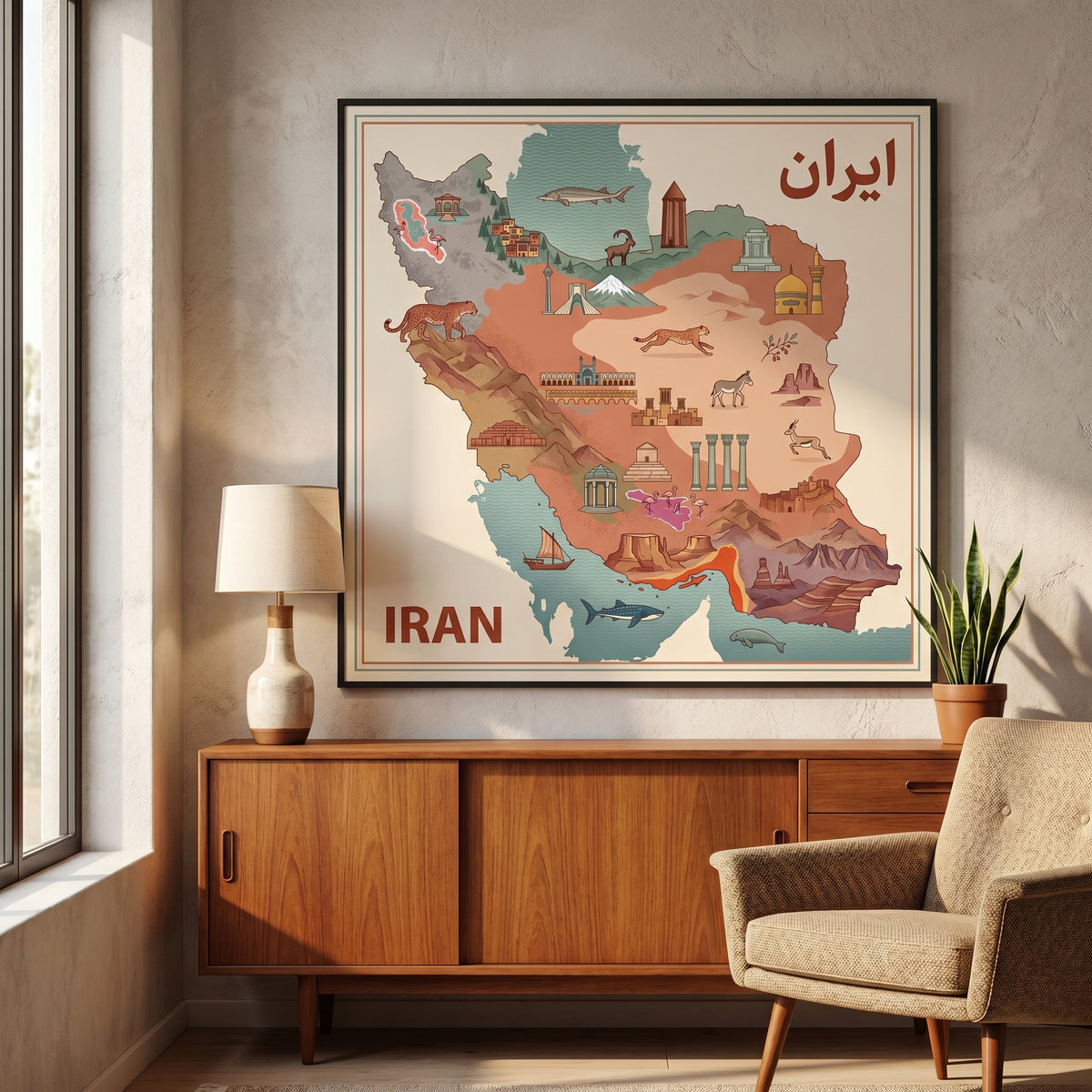 Illustrated Map of Iran