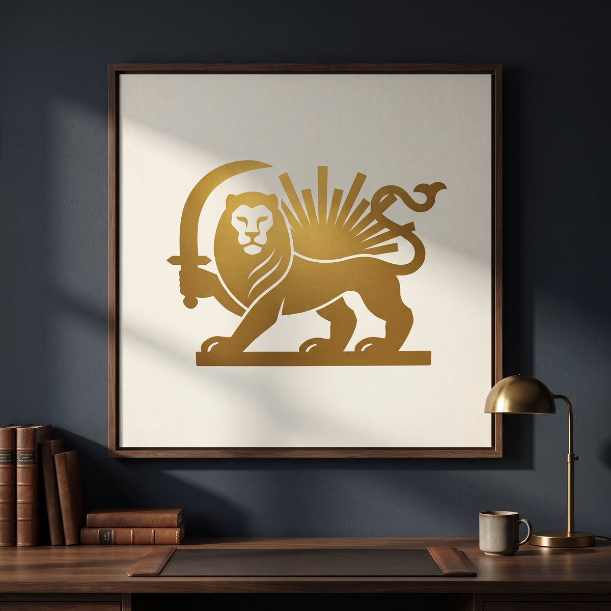 Lion and Sun in Gold
