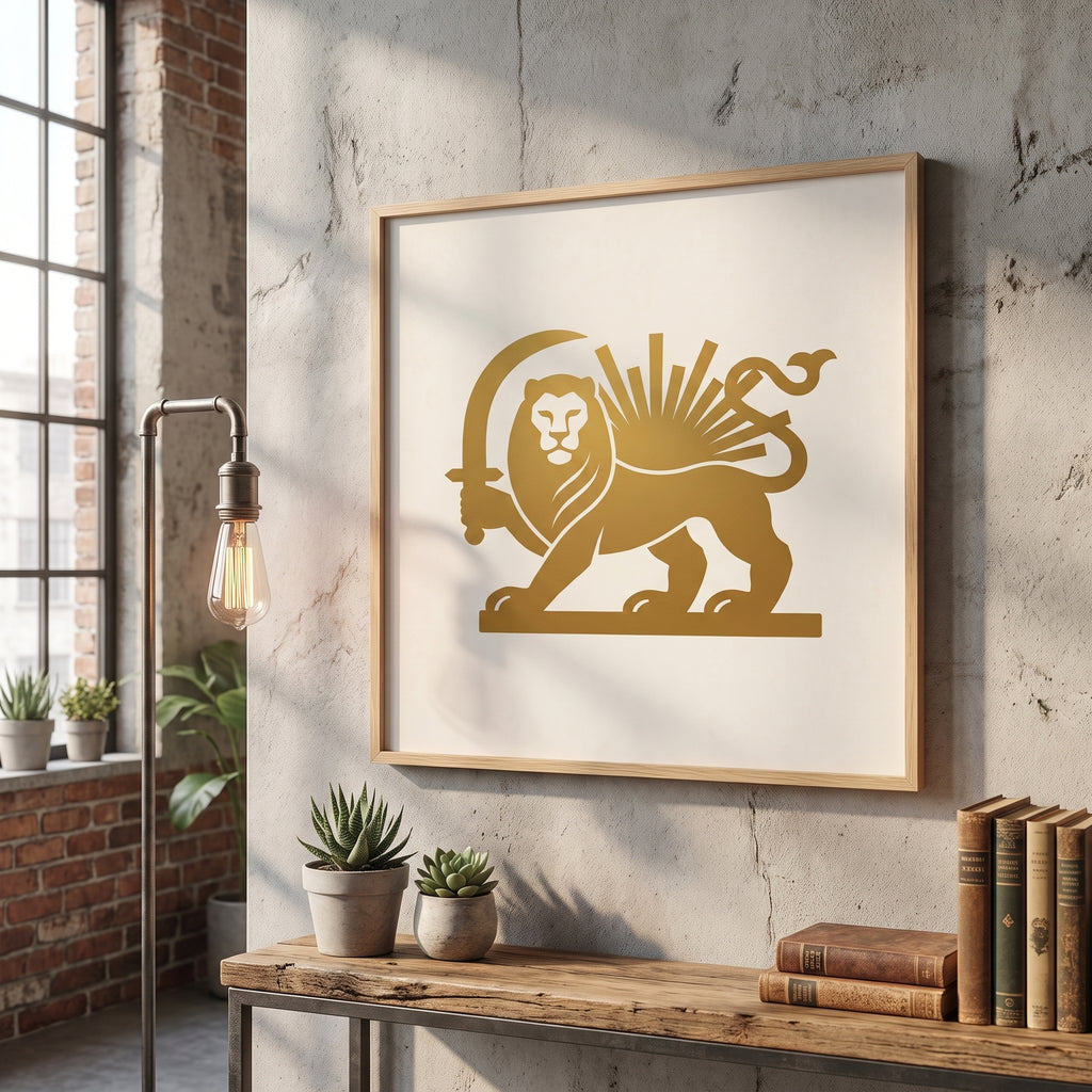 Lion and Sun in Gold