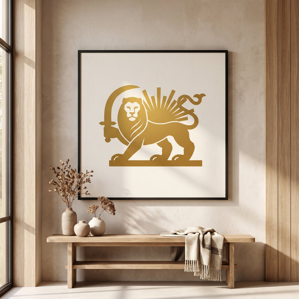 Lion and Sun in Gold