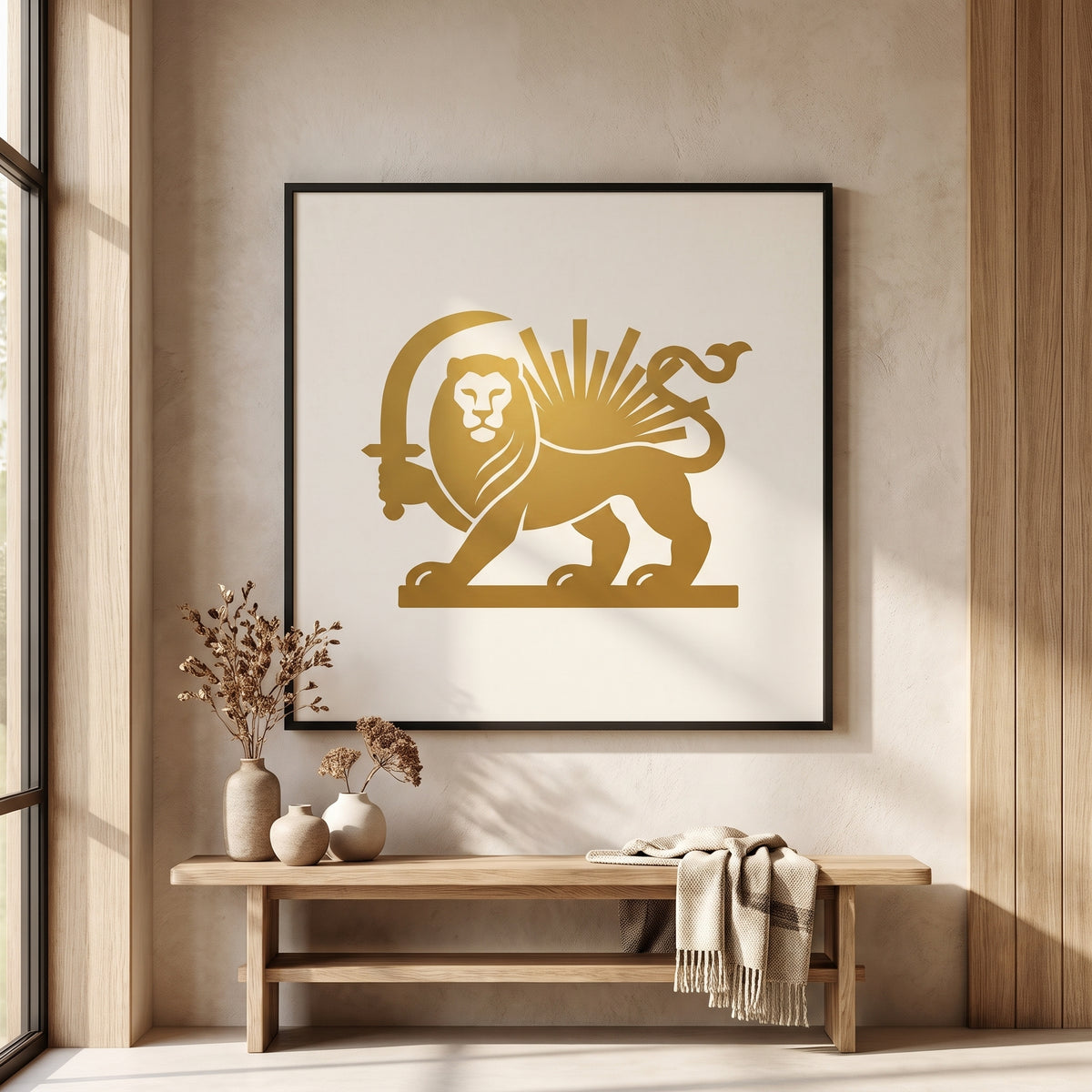 Lion and Sun in Gold