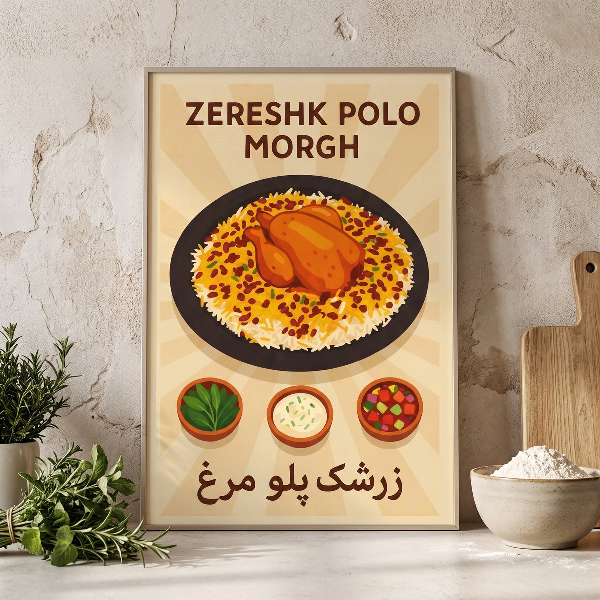 A Platter of Zereshk Polo Morgh