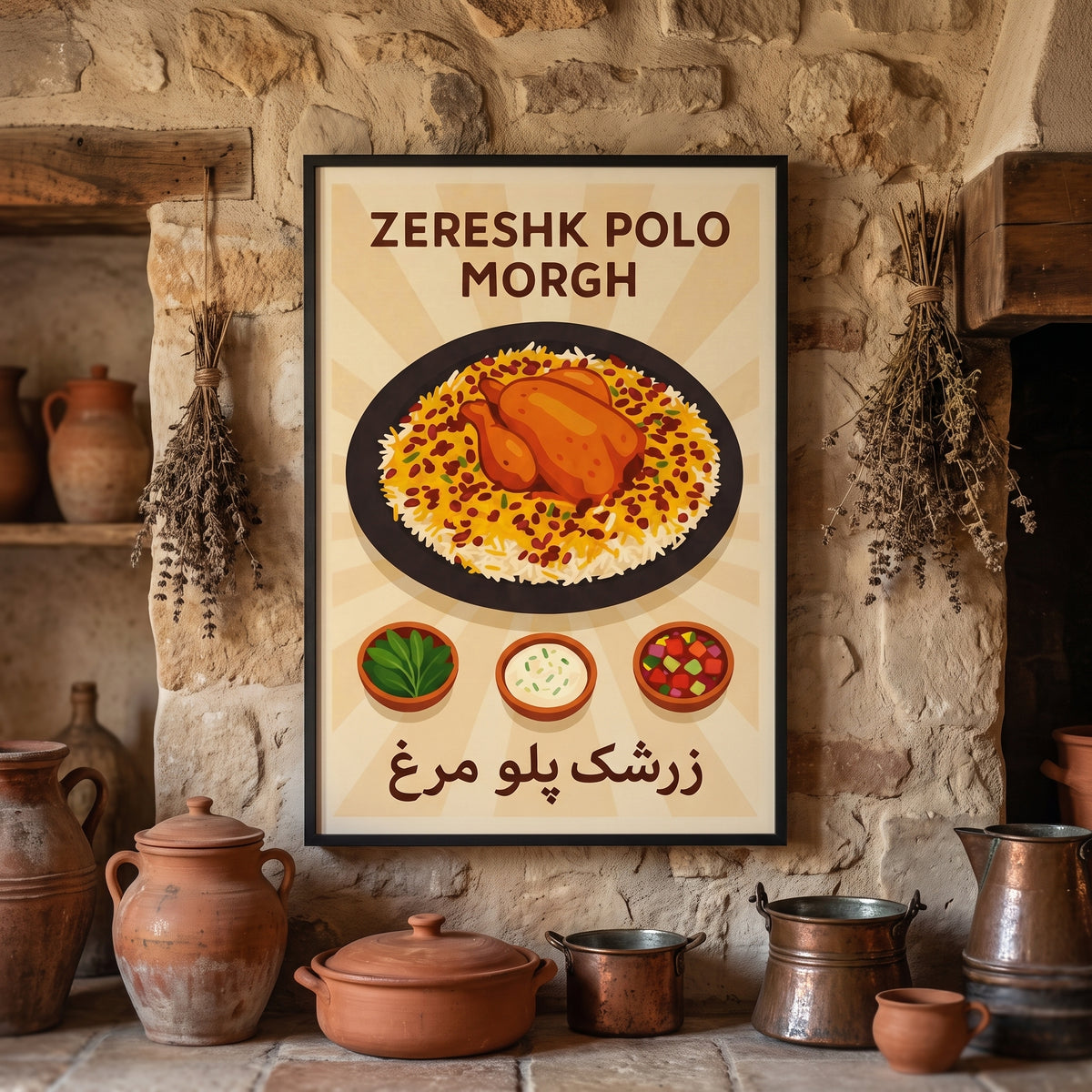 A Platter of Zereshk Polo Morgh