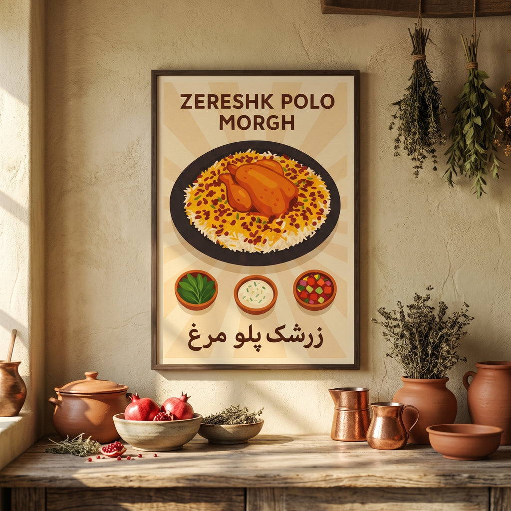 A Platter of Zereshk Polo Morgh