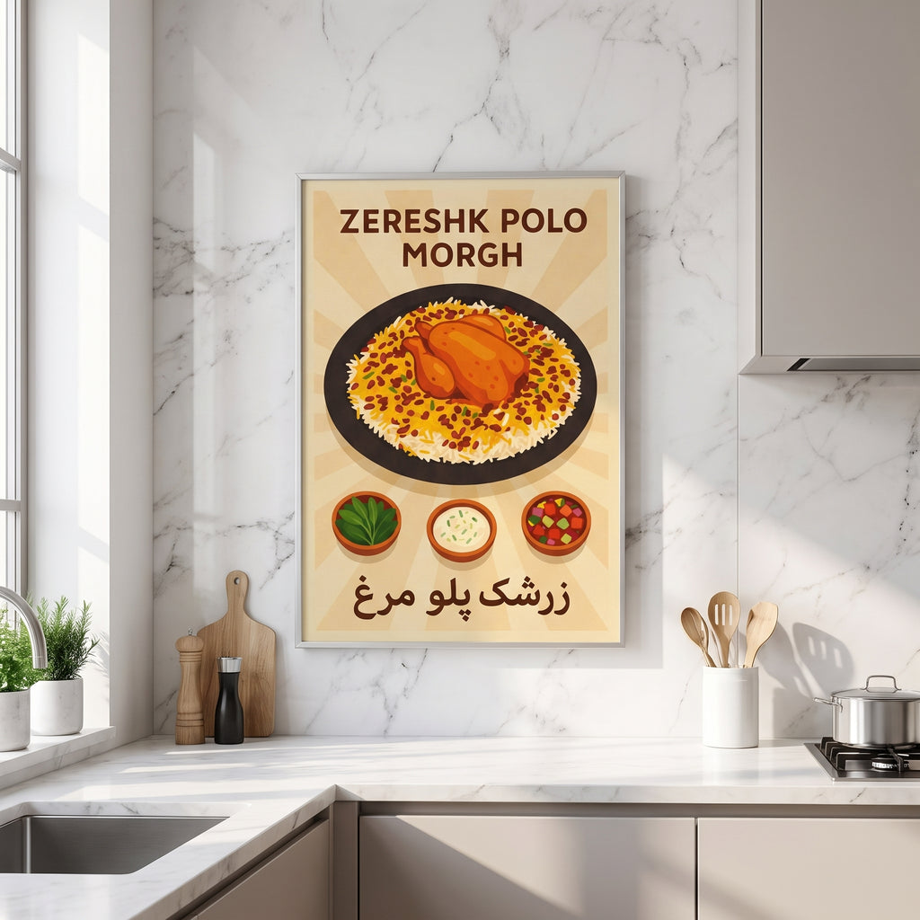 A Platter of Zereshk Polo Morgh