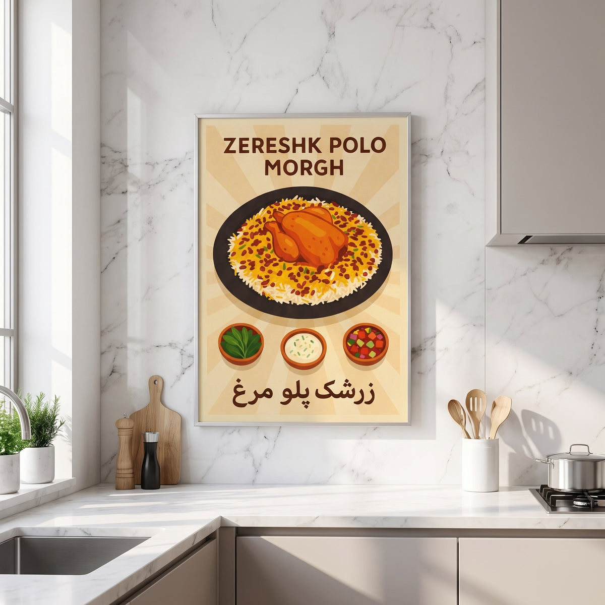 A Platter of Zereshk Polo Morgh