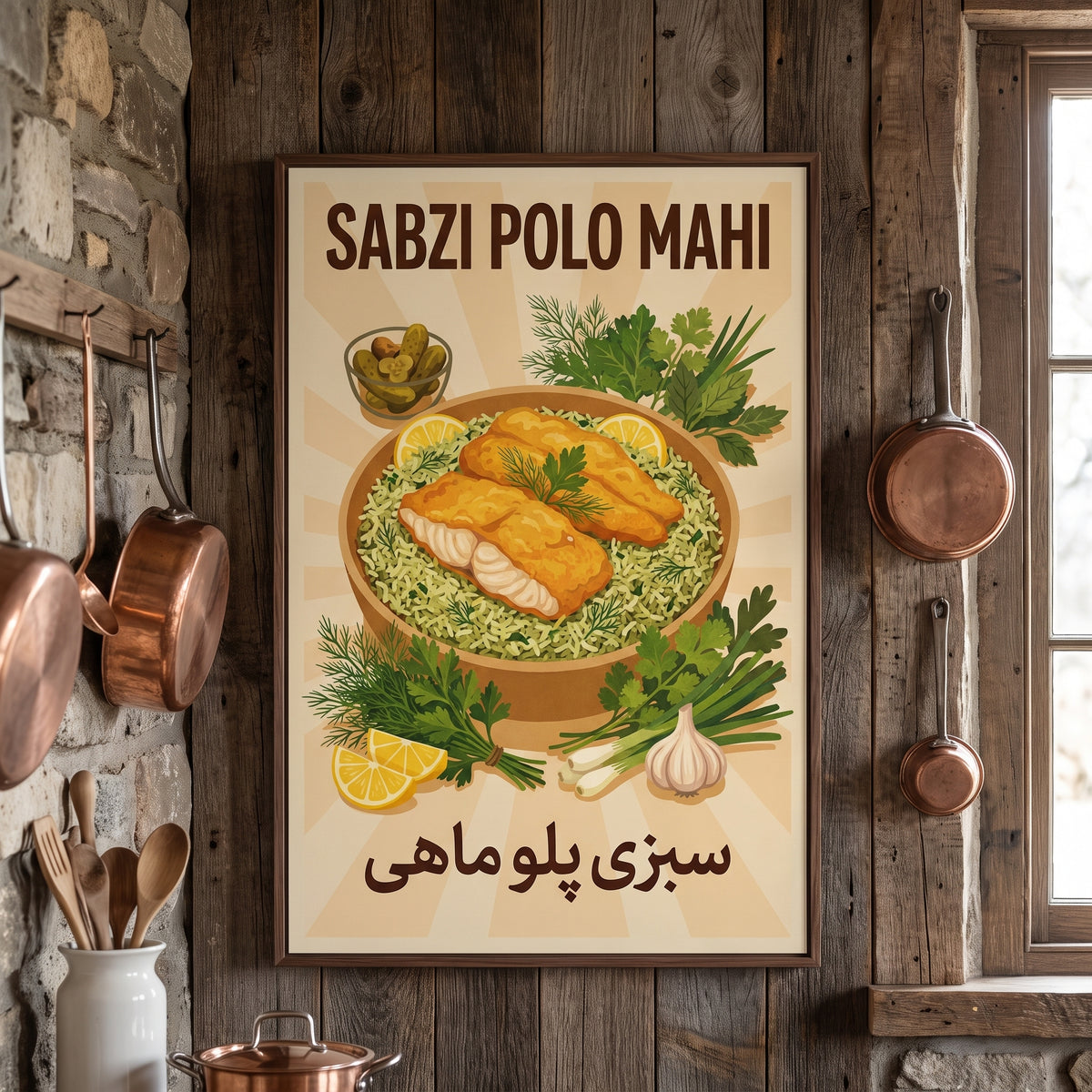 A Plate of Sabzi Polo Mahi