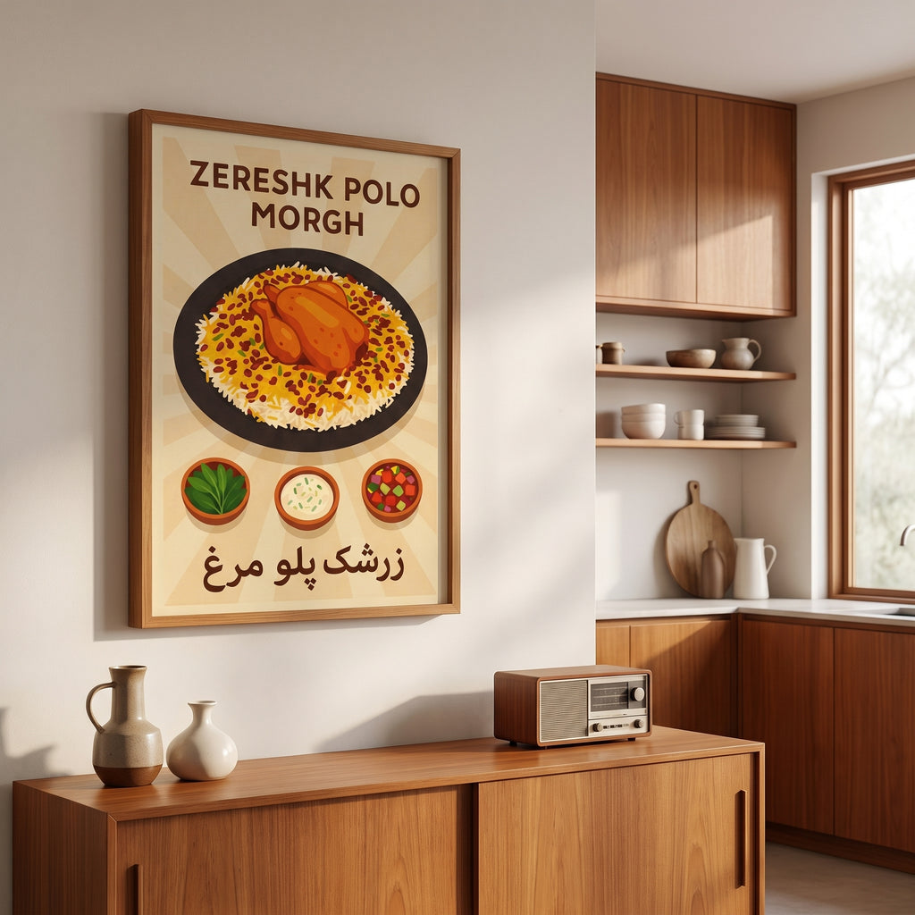 A Platter of Zereshk Polo Morgh