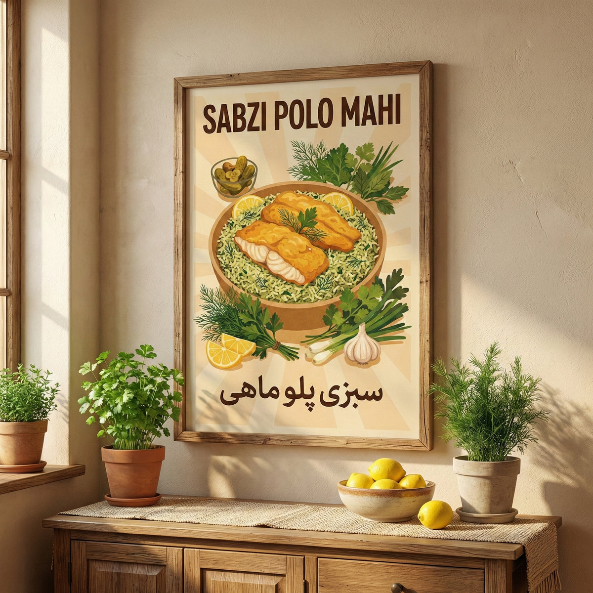 A Plate of Sabzi Polo Mahi