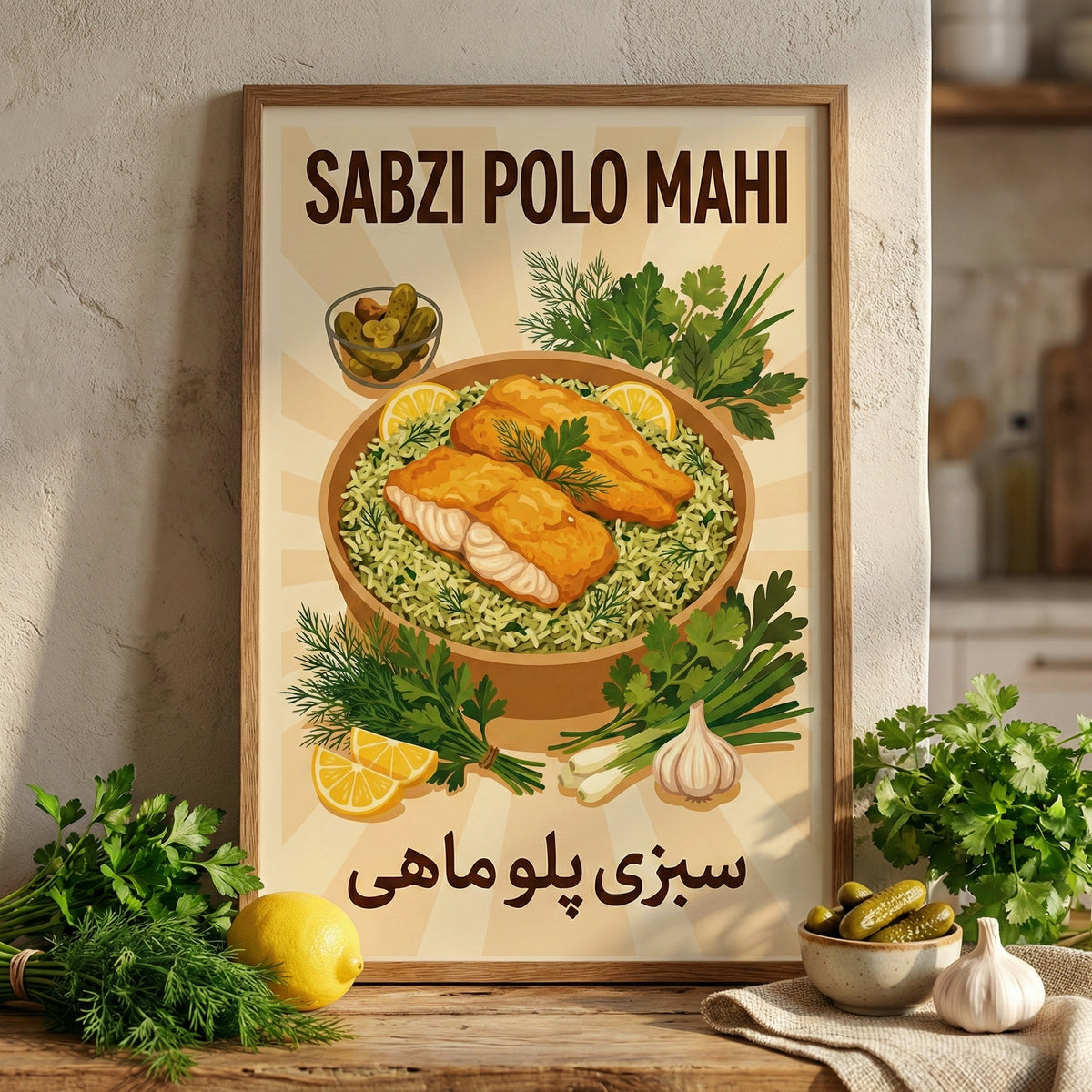 A Plate of Sabzi Polo Mahi